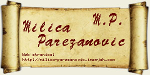 Milica Parezanović vizit kartica
